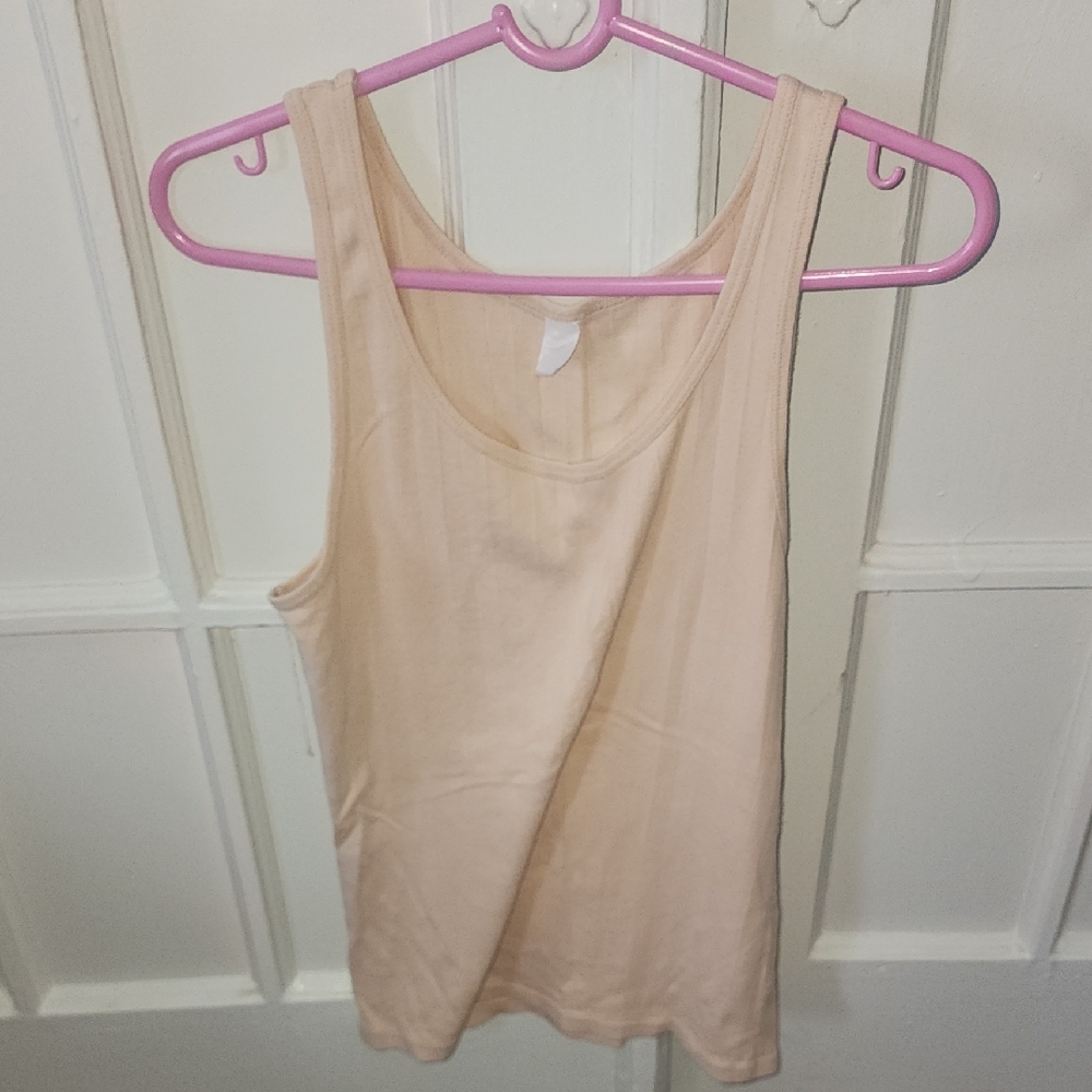 Fitted Orange Sleeveless Tank Top